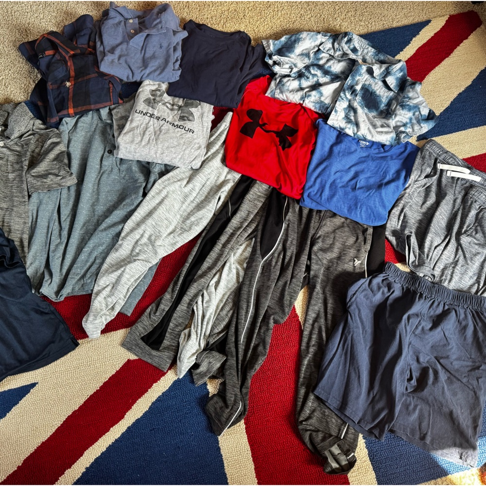 Under Armour, Ralph Lauren, Old Navy boys 10-12 lot - shirts, pants, shorts